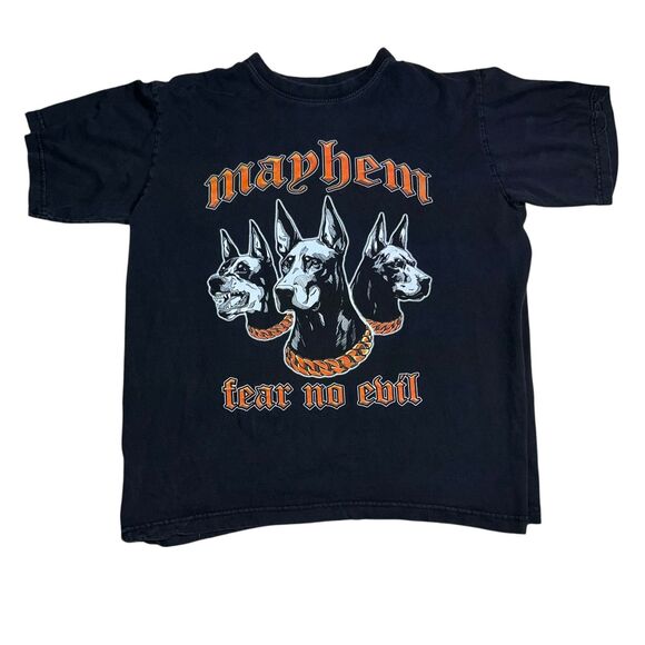 Icedout Other - Mayhem Crewneck T-Shirt Black "Mayhem" Doberman Graphic Pullover Size Large